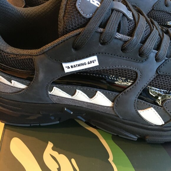 A Bathing Ape Shark Sta #1 "Black/White" 0ZXSHM191323M Sz 9.5 NEW - Picture 3 of 9